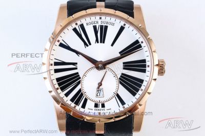 Perfect Replica RD Factory Roger Dubuis Excalibur 42 RDDBEX0538 White Dial Roman Markers 42mm Watch